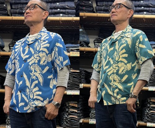 Sun Surf SHROT SLEEVE RAYON HAWAIIAN SHIRT“HONEYSUCKLE” SS39421