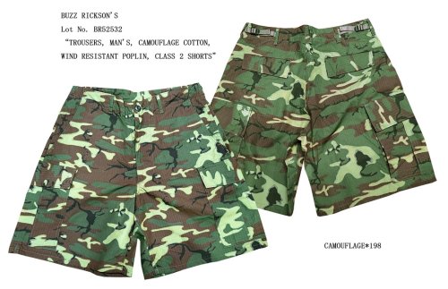 BUZZ RICKSON'S Lot No. BR52532“TROUSERS, MAN'S, CAMOUFLAGE COTTON, WIND RESISTANT POPLIN, CLASS 2 SHORTS ”5/24