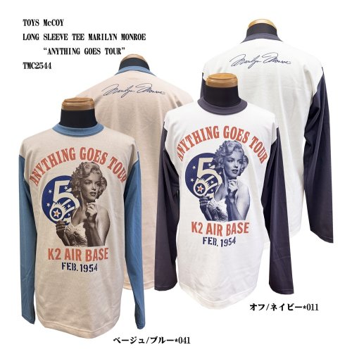 TOYS McCOY LONG SLEEVE TEE MARILYN MONROE“ANYTHING GOES TOUR” TMC2544 8/24