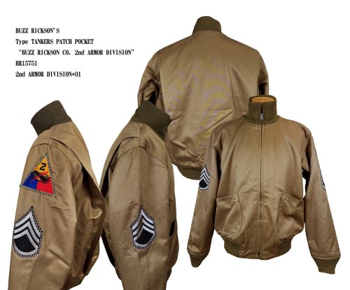BUZZ RICKSON'S Type TANKERS PATCH POCKET “BUZZ RICKSON CO. 2nd ARMOR DIVISION”BR15751 