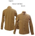 Eight-G(エイトＧ) “ツイルブラウンワークシャツ” 2015年生産Type 当店水洗い＆自然乾燥