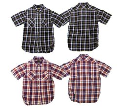 画像1: Eight-G(エイトＧ) “半袖チェックシャツ”麻100％　2011年モデル 当店水洗い＆自然乾燥
