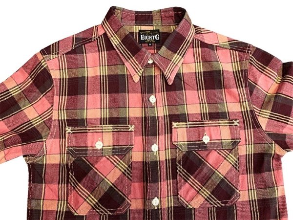 画像3: Eight-G（エイトＧ） “11oz.HEAVY FLANNEL　MADRAS CHECK WORK SHIRTS” 2024年生産タイプ 8LS-71-24AW