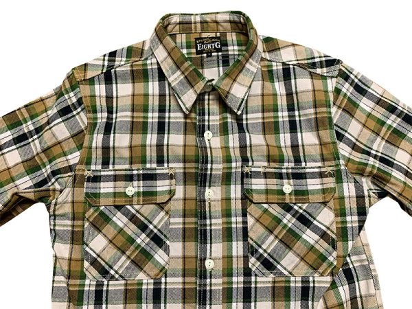 画像18: Eight-G（エイトＧ） “11oz.HEAVY FLANNEL　MADRAS CHECK WORK SHIRTS” 2024年生産タイプ 8LS-71-24AW