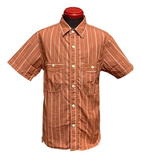 画像2: Eight-G（エイトＧ）“4oz COTTON LINEN STRIPE WORK SHIRT” 2022年生産タイプ 8SS-33-22SS