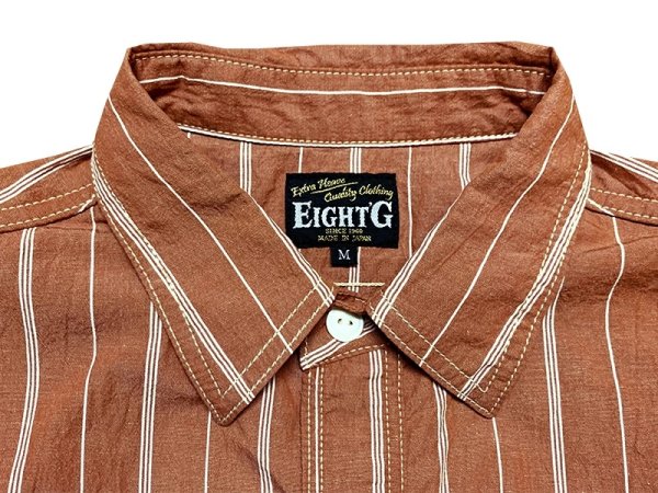 画像4: Eight-G（エイトＧ）“4oz COTTON LINEN STRIPE WORK SHIRT” 2022年生産タイプ 8SS-33-22SS