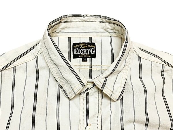 画像10: Eight-G（エイトＧ）“4oz COTTON LINEN STRIPE WORK SHIRT” 2022年生産タイプ 8SS-33-22SS