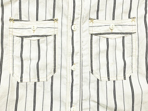 画像11: Eight-G（エイトＧ）“4oz COTTON LINEN STRIPE WORK SHIRT” 2022年生産タイプ 8SS-33-22SS
