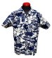 画像2: Eight-G（エイトＧ） "DOBBY INDIGO DISCHARGE HAWAIIAN SHIRT"半袖 アロハシャツ 8AS-07 (2)