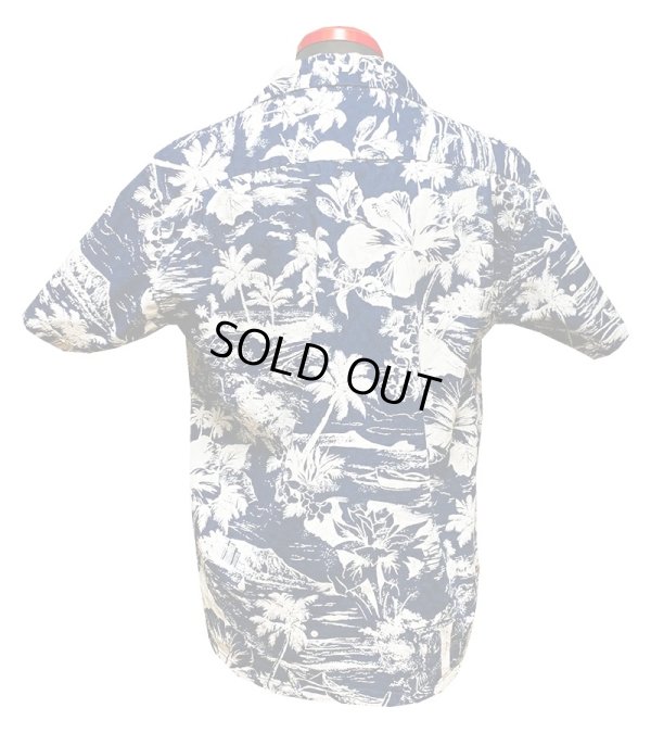 画像3: Eight-G（エイトＧ） "DOBBY INDIGO DISCHARGE HAWAIIAN SHIRT"半袖 アロハシャツ 8AS-07