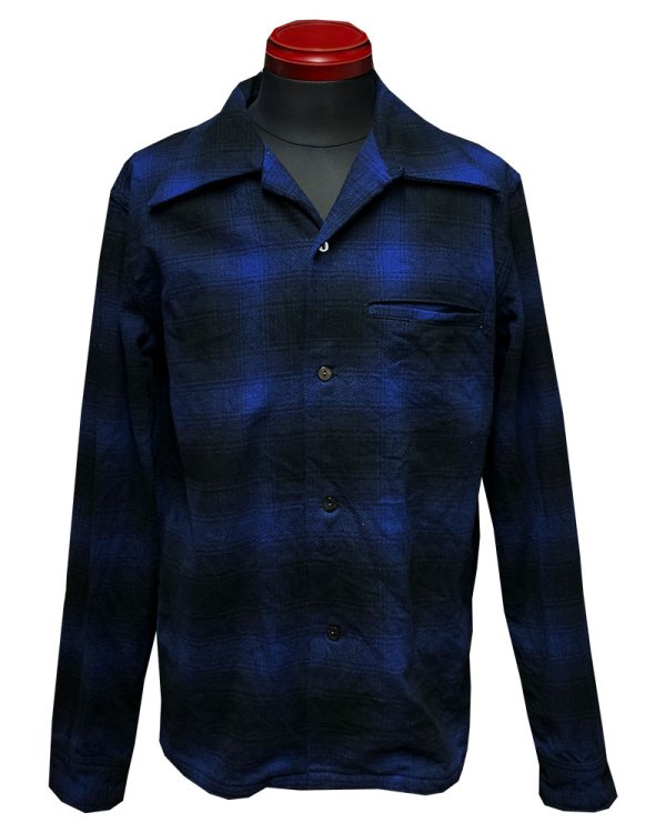画像2: Eight-G（エイトＧ） “9oz HEAVY OMBRE CHECK OPEN COLLAR SHIRTS” 2021年生産タイプ 8LS-58-21AW
