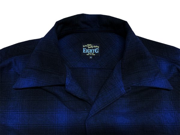 画像4: Eight-G（エイトＧ） “9oz HEAVY OMBRE CHECK OPEN COLLAR SHIRTS” 2021年生産タイプ 8LS-58-21AW
