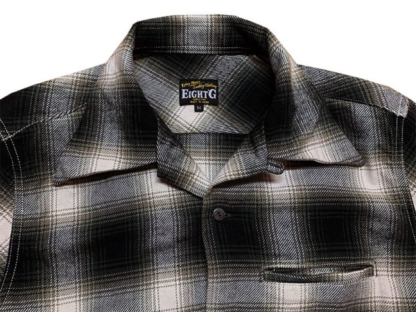 画像14: Eight-G（エイトＧ） “9oz HEAVY OMBRE CHECK OPEN COLLAR SHIRTS” 2021年生産タイプ 8LS-58-21AW