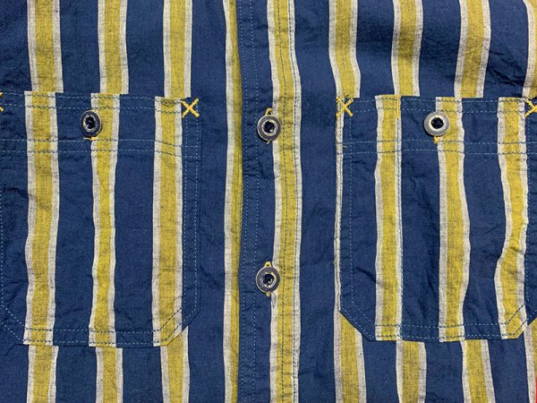 画像5: Eight-G（エイトＧ） “ 3oz COTTON LINEN STRIPE WORK SHIRT” 202年生産タイプ 8LS-59-22SS