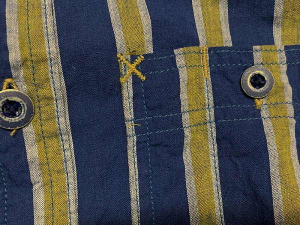 画像6: Eight-G（エイトＧ） “ 3oz COTTON LINEN STRIPE WORK SHIRT” 202年生産タイプ 8LS-59-22SS