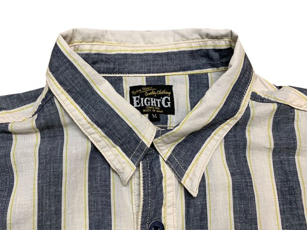 画像14: Eight-G（エイトＧ） “ 3oz COTTON LINEN STRIPE WORK SHIRT” 202年生産タイプ 8LS-59-22SS
