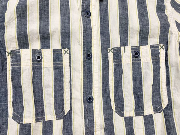 画像15: Eight-G（エイトＧ） “ 3oz COTTON LINEN STRIPE WORK SHIRT” 202年生産タイプ 8LS-59-22SS