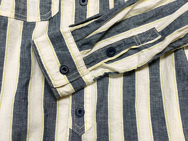画像16: Eight-G（エイトＧ） “ 3oz COTTON LINEN STRIPE WORK SHIRT” 202年生産タイプ 8LS-59-22SS