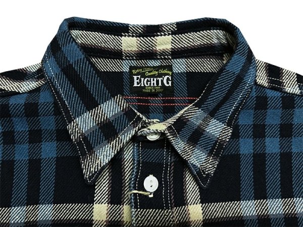 画像4: Eight-G（エイトＧ） “11oz.HEAVY FLANNEL　MADRAS CHECK WORK SHIRTS” 2024年生産タイプ 8LS-71-24AW