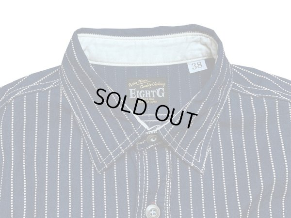 画像4: Eight-G（エイトＧ） “8oz WABASH STRIPE SHORT SLEEVE WORK SHIRT”8SS-19 当店水洗い＆自然乾燥 8SS-19