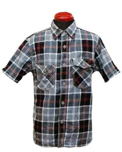画像2: Eight-G(エイトＧ) “コバートブラックチェック半袖ワークシャツ”8SS-20 当店水洗い＆自然乾燥