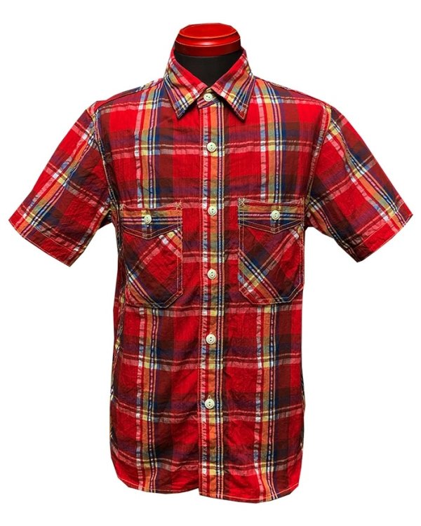 画像2: Eight-G（エイトＧ）“5oz SPECK DYEING CHECK WORK SHIRT”8SS-31 当店水洗い＆自然乾燥 8SS-31