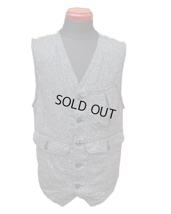 画像2: Eight-G（エイトＧ） “CRAZY WORK VEST” ヘリンボーン&ランダムストライプ・ワークベスト 8VS-09-19SS