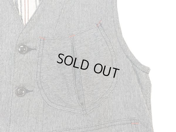 画像7: Eight-G（エイトＧ） “CRAZY WORK VEST” ヘリンボーン&ランダムストライプ・ワークベスト 8VS-09-19SS