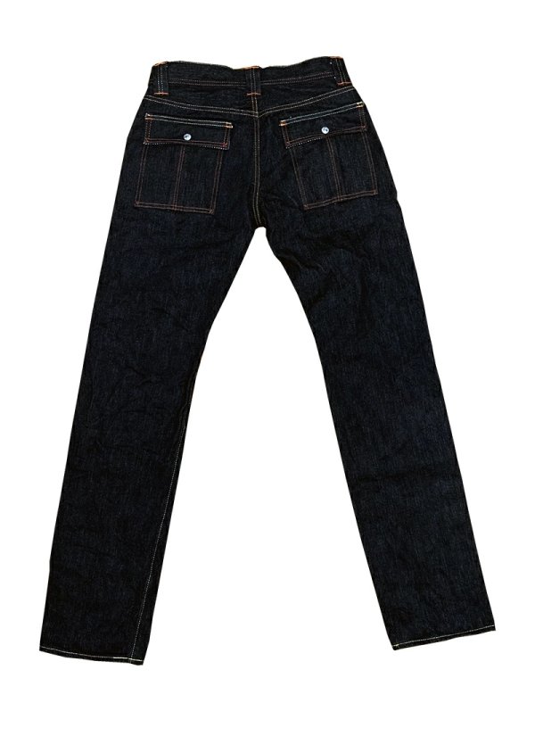 画像3: Eight-G（エイトＧ） Lot 401-02“17oz BLACK DENIM”ナローストレートジーンズ 2020年モデル 当店水洗い＆自然乾燥 401-02－20