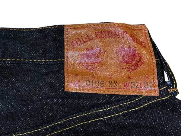 画像6: FULLCOUNT(フルカウント) “0105XX LOOSE STRAIGHT HEAVY OZ” 15.5オンスデニムワンウォッシュ済みバックポケットステッチ無し、赤タブ無しタイプFL-0105XX-19 15.5oz Denim One Wash