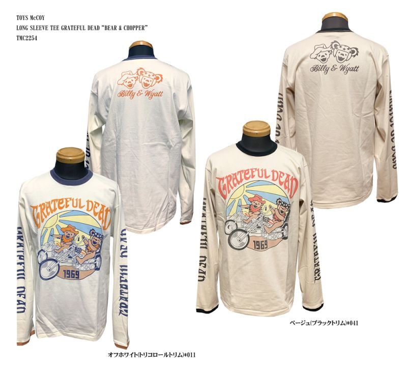 TOYS McCOY　LONG SLEEVE TEE GRATEFUL DEAD “BEAR & CHOPPER”TMC2254　10/6