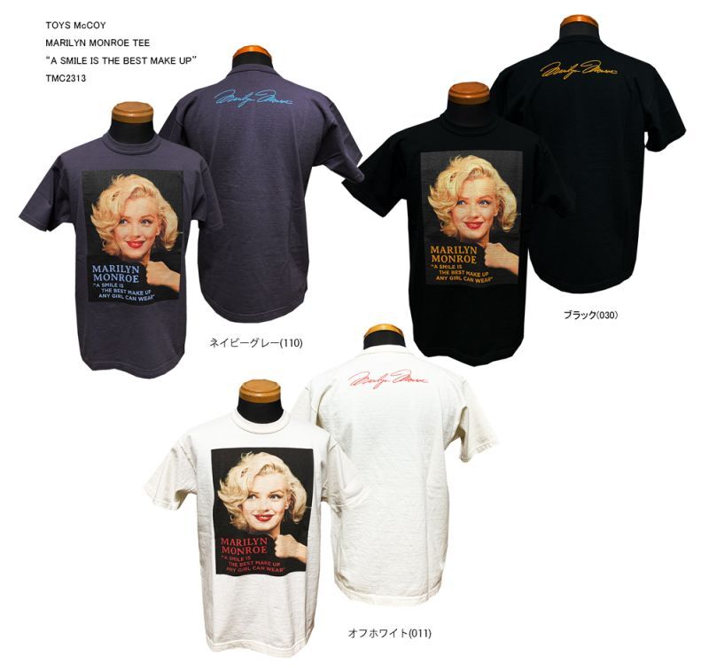 TOYS McCOY　MARILYN MONROE TEE “A SMILE IS THE BEST MAKE UP”　TMC2313