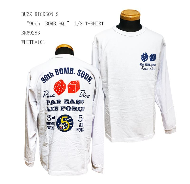 BUZZ RICKSON'S  “90th  BOMB.SQ.” L/S T-SHIRT BR69283