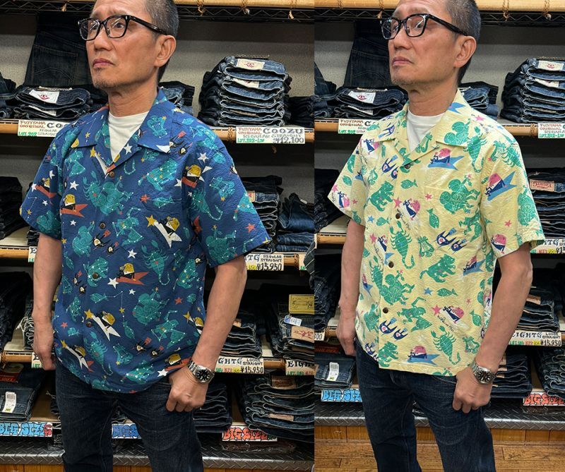 SunSurf　COTTON SEERSUCKER OPEN SHIRT “ZODIAC SIGN” by 柳原良平 with MOOKIE SS39332