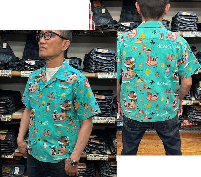 Sun Surf COTTON × LINEN HOPSACK OPEN SHIRT “ハワイへ行こう！”by 柳原良平 with MOOKIE  SS39333