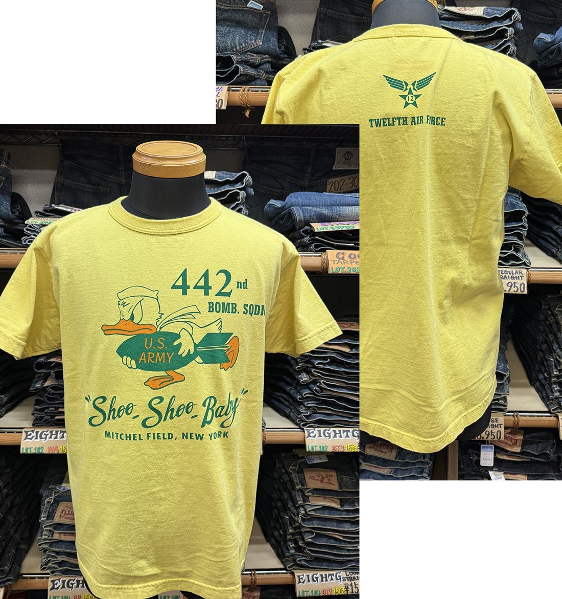 BUZZ RICKSON'S  BR79512 “442th BOMB.SQ.” S/S T-SHIRT