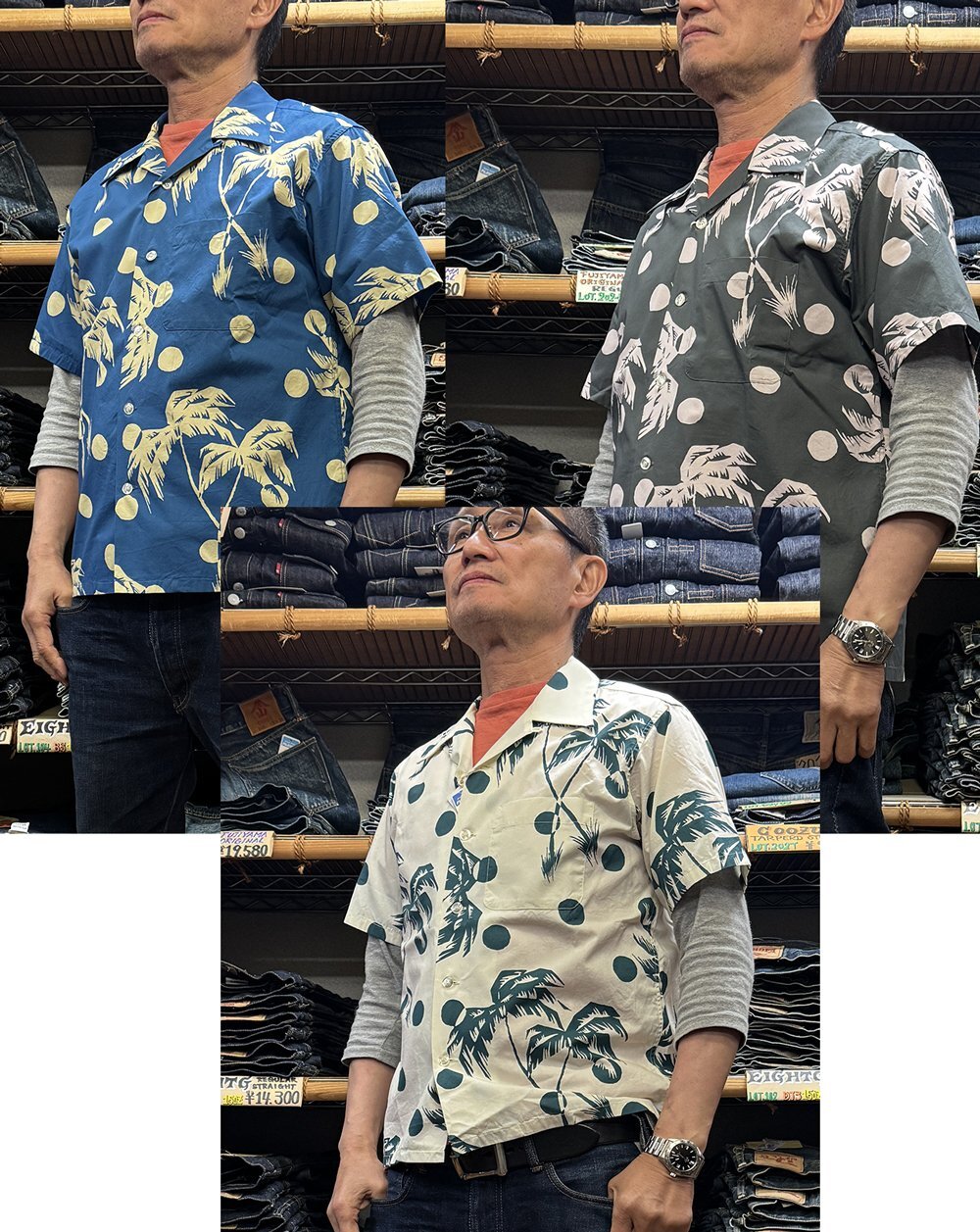 Sun Surf DUKE KAHANAMOKU COTTON HAWAIIAN SHIRT “MOONLIGHT PALMTREE” DK39451 準備01_dk39451