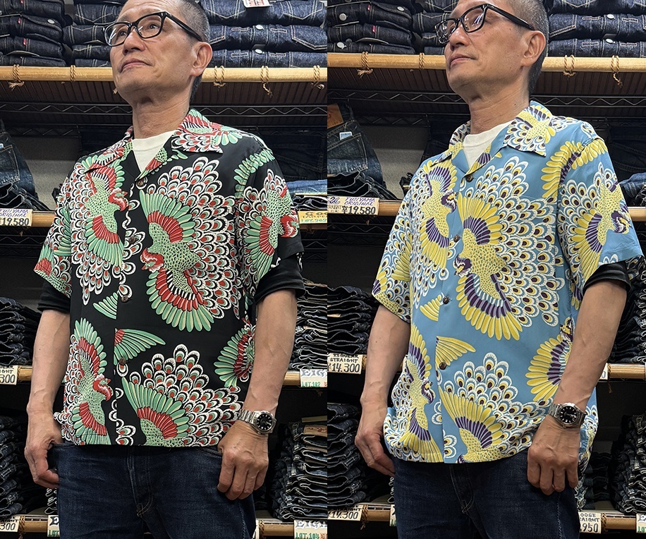 Sun Surf SHROT SLEEVE RAYON HAWAIIAN SHIRT “PEACOCK” SS39428