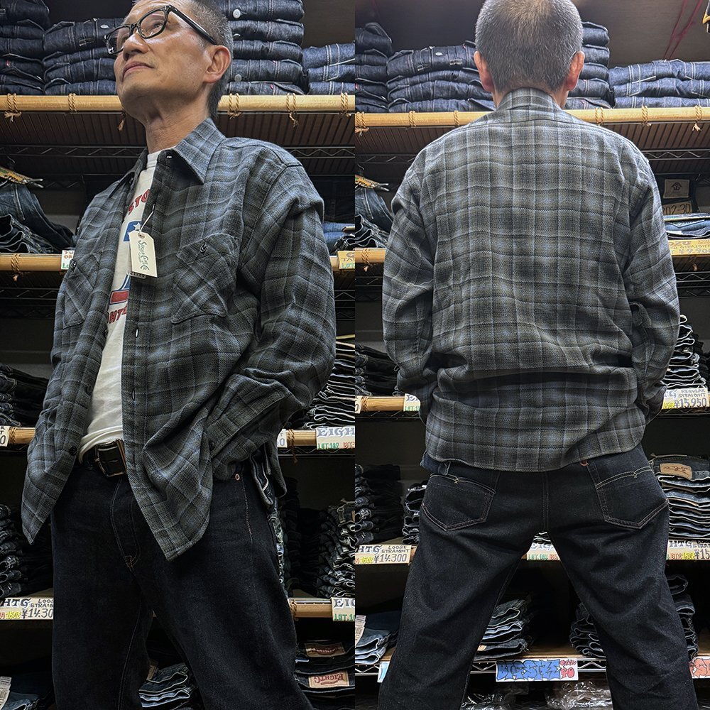 Sugar Cane “Twill Check”L/S WORK SHIRT SC29563