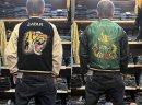 画像: テーラー東洋“Tailor Toyo”TT15795-119  別珍(Two-tone)×サテン　スカジャン　中わた無し“TIGER HEAD ×GOLD DRAGON”