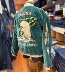 画像: テーラー東洋“Tailor Toyo” 別珍×サテン　中わた入りスカジャン “POLAR BEAR × ALASKA MAP” TT15974-145 