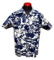 画像2: Eight-G（エイトＧ） "DOBBY INDIGO DISCHARGE HAWAIIAN SHIRT"半袖 アロハシャツ 8AS-07