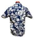 画像3: Eight-G（エイトＧ） "DOBBY INDIGO DISCHARGE HAWAIIAN SHIRT"半袖 アロハシャツ 8AS-07