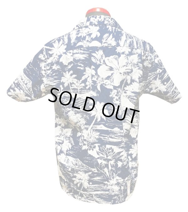 画像3: Eight-G（エイトＧ） "DOBBY INDIGO DISCHARGE HAWAIIAN SHIRT"半袖 アロハシャツ 8AS-07