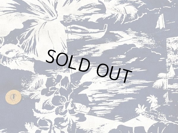 画像6: Eight-G（エイトＧ） "DOBBY INDIGO DISCHARGE HAWAIIAN SHIRT"半袖 アロハシャツ 8AS-07