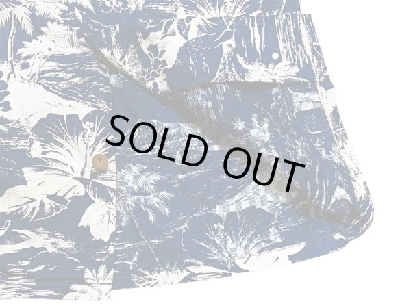 画像7: Eight-G（エイトＧ） "DOBBY INDIGO DISCHARGE HAWAIIAN SHIRT"半袖 アロハシャツ 8AS-07