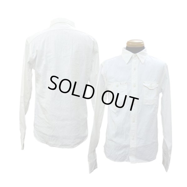 画像1: Eight-G(エイトＧ) “長袖ホワイトワークシャツ”2013年モデル 当店水洗い＆自然乾燥