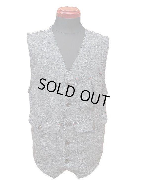 画像2: Eight-G（エイトＧ） “CRAZY WORK VEST” ヘリンボーン&ランダムストライプ・ワークベスト 8VS-09-19SS
