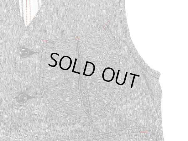 画像7: Eight-G（エイトＧ） “CRAZY WORK VEST” ヘリンボーン&ランダムストライプ・ワークベスト 8VS-09-19SS