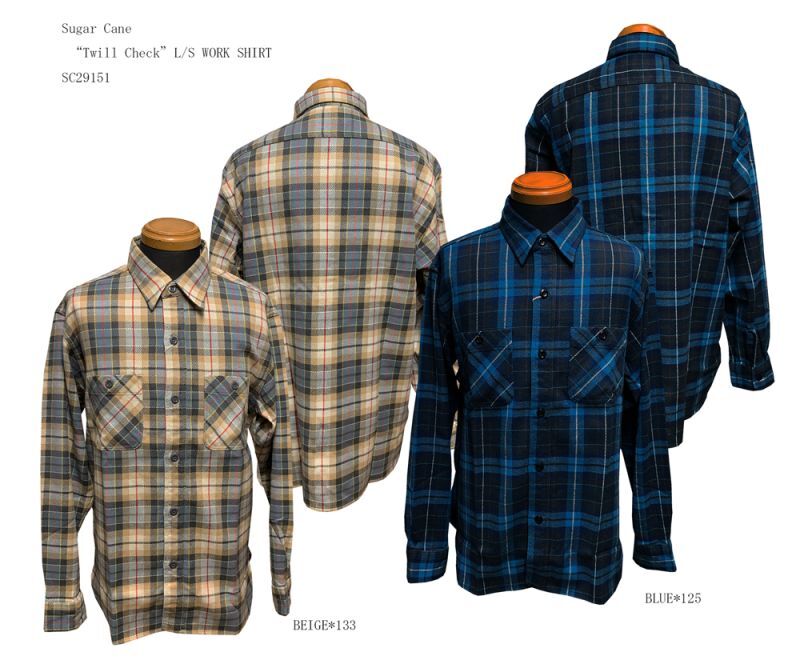 画像: Sugar Cane　 “Twill Check”L/S WORK SHIRT　SC29151　11/11